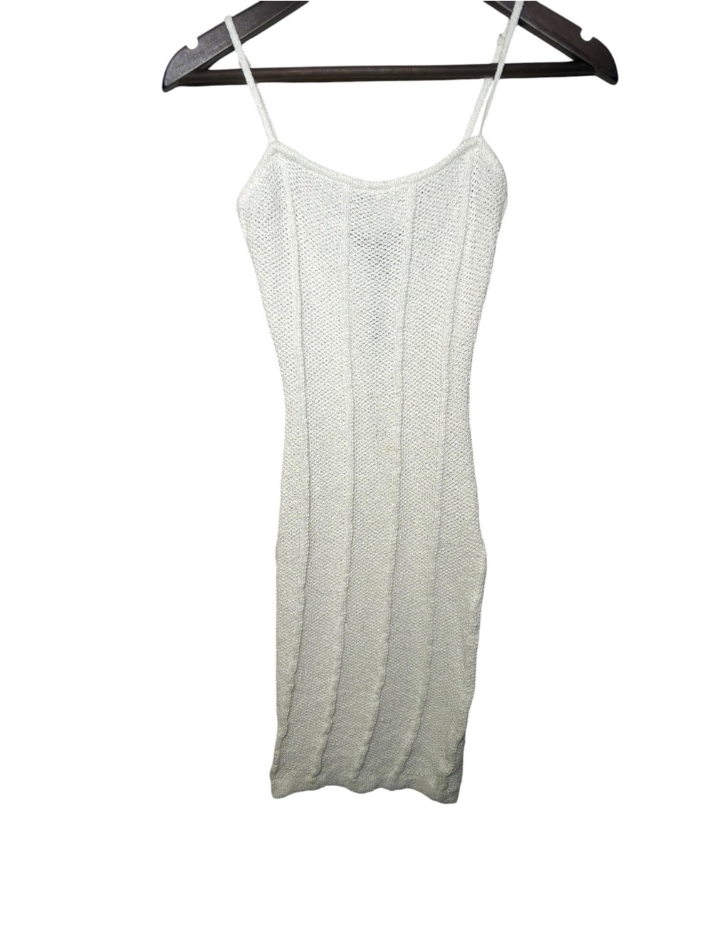 HERA Collection Ivory Knit Bodycon Midi Dress | Ribbed Textured Sweater Dress